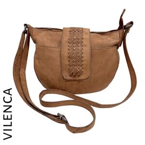 Vilenca leather crossbody purse